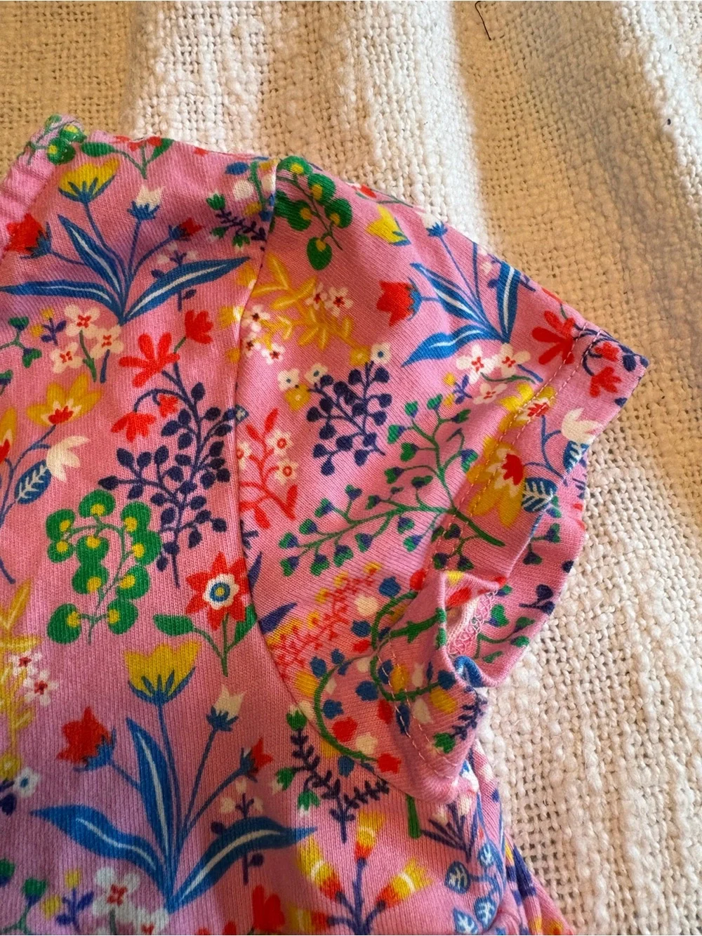Mini Boden Girls' Pink Floral Dress size 6-7 pockets